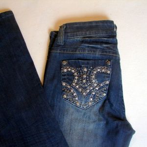 🎶C3 women's distressed flare jeans rhinestone